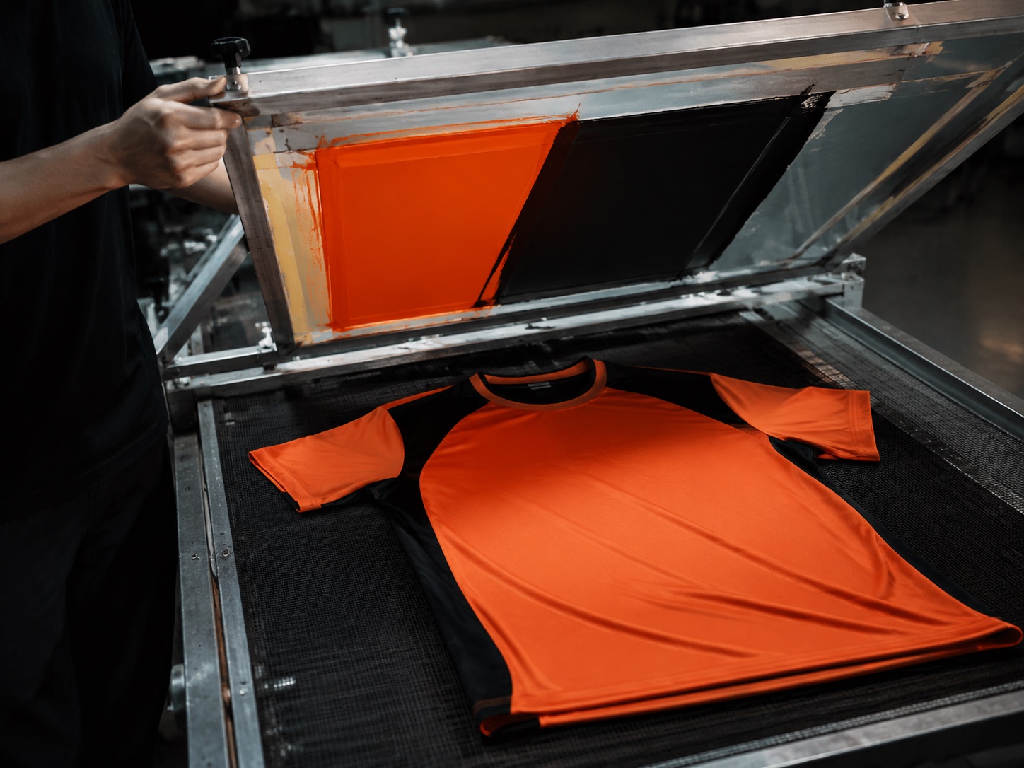 Artwork being separated into individual colour layers on screen