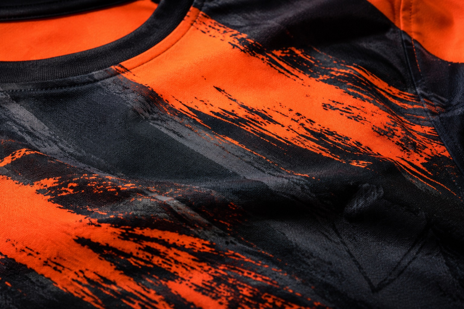 Close detail of photographic DTG artwork printed on a cotton shirt