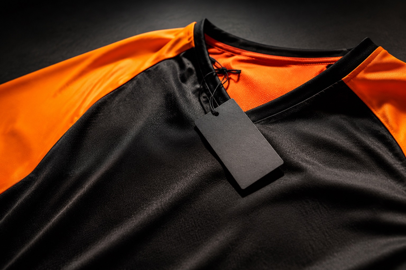 Approved sample garment tagged with a signed approval label