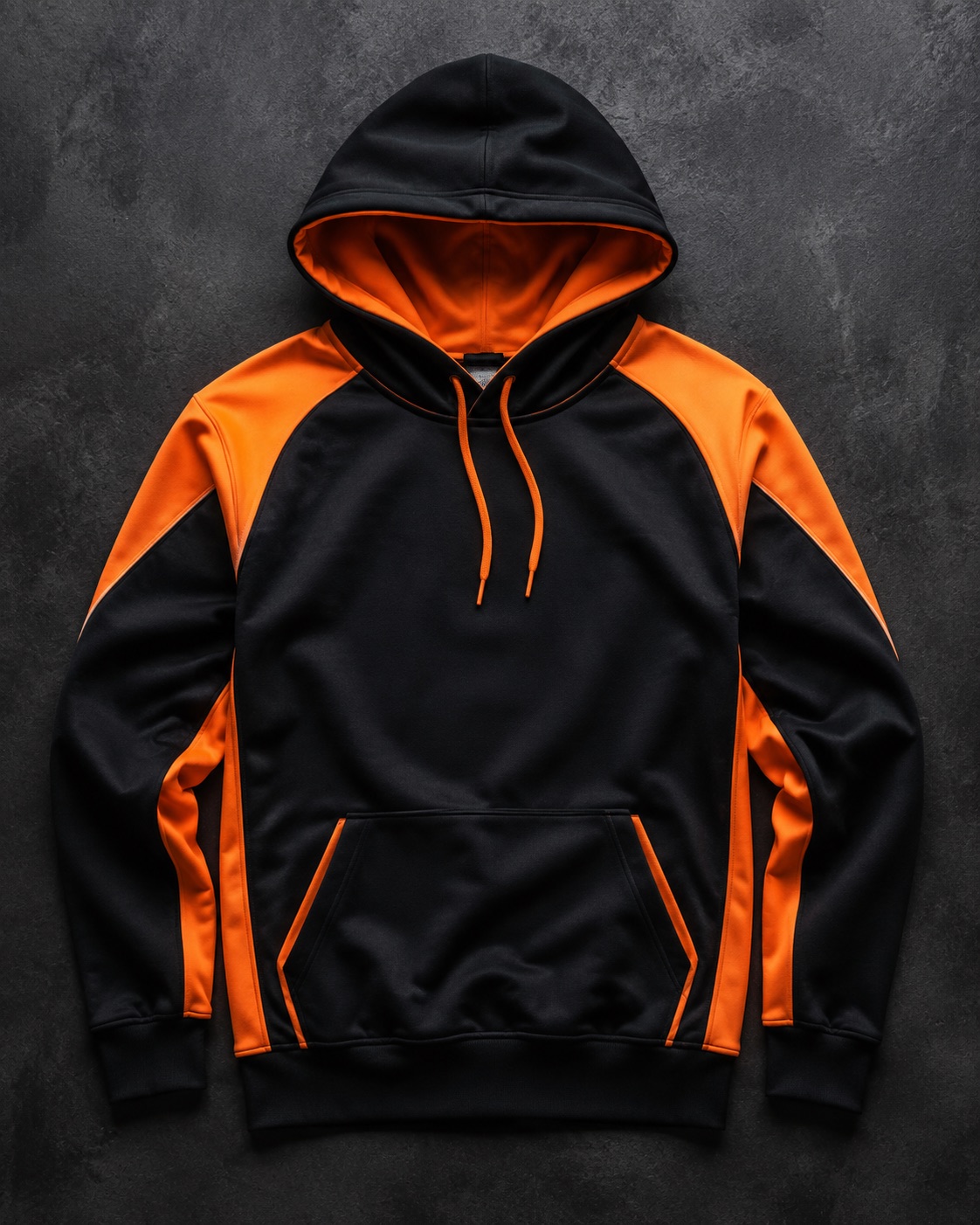 Volleyball team hoodie with embroidered detail, flat lay