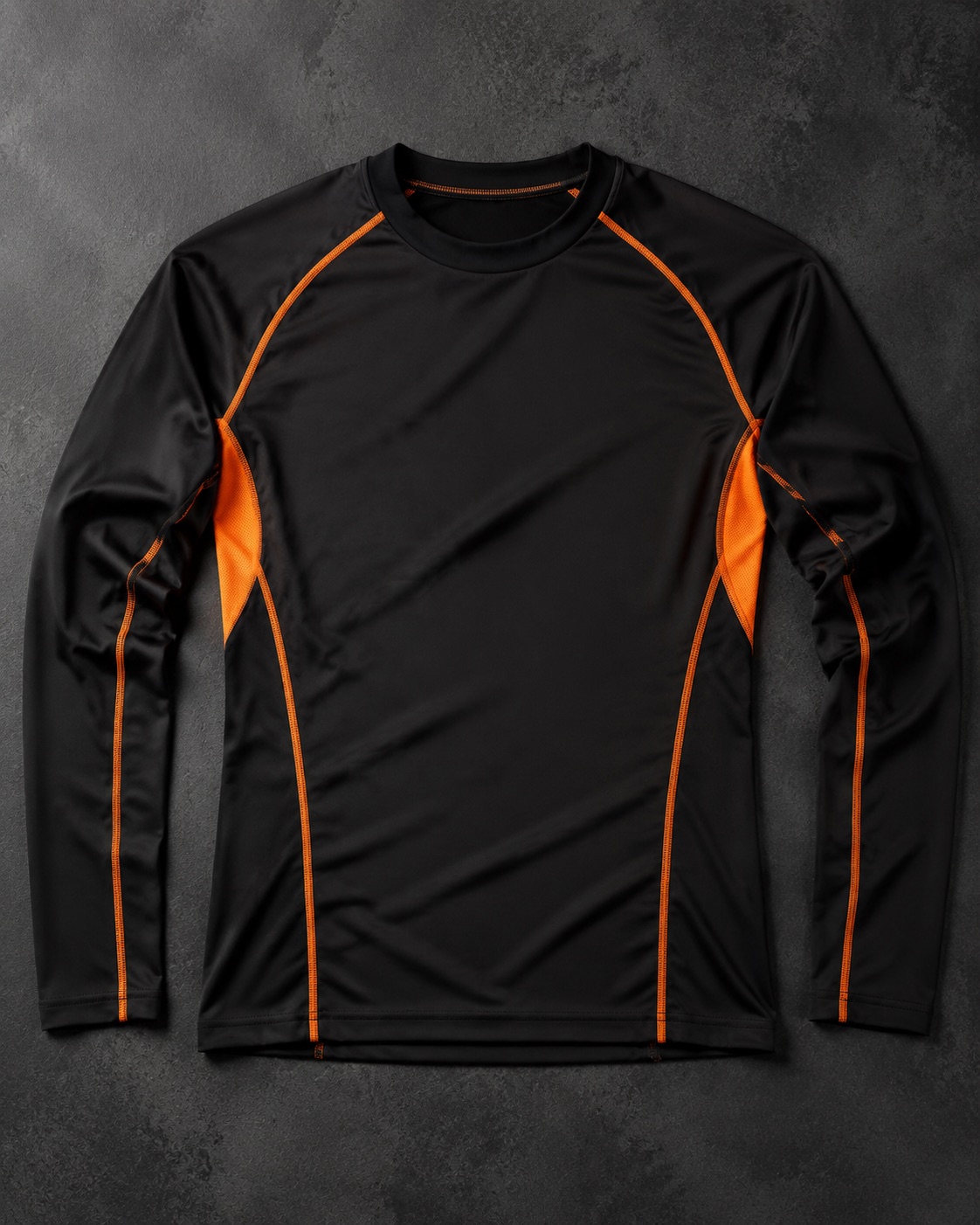 Compression cricket base layer long-sleeve top, flat lay