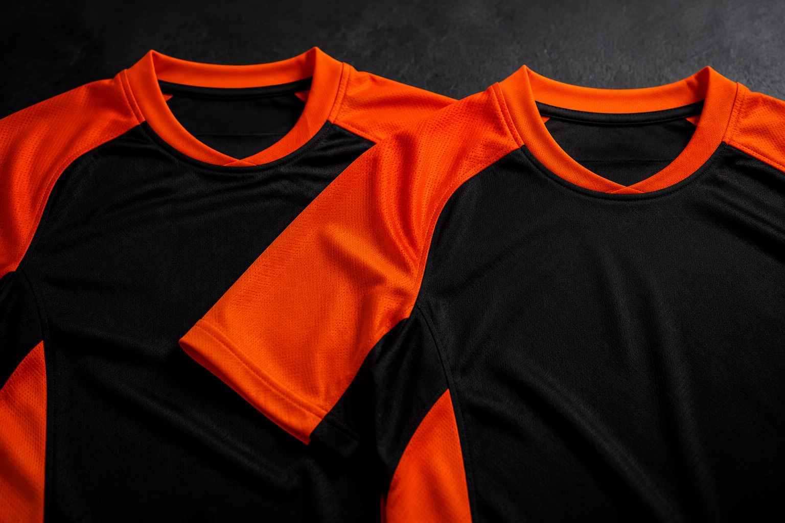 Two garments from different production runs compared side by side for colour consistency