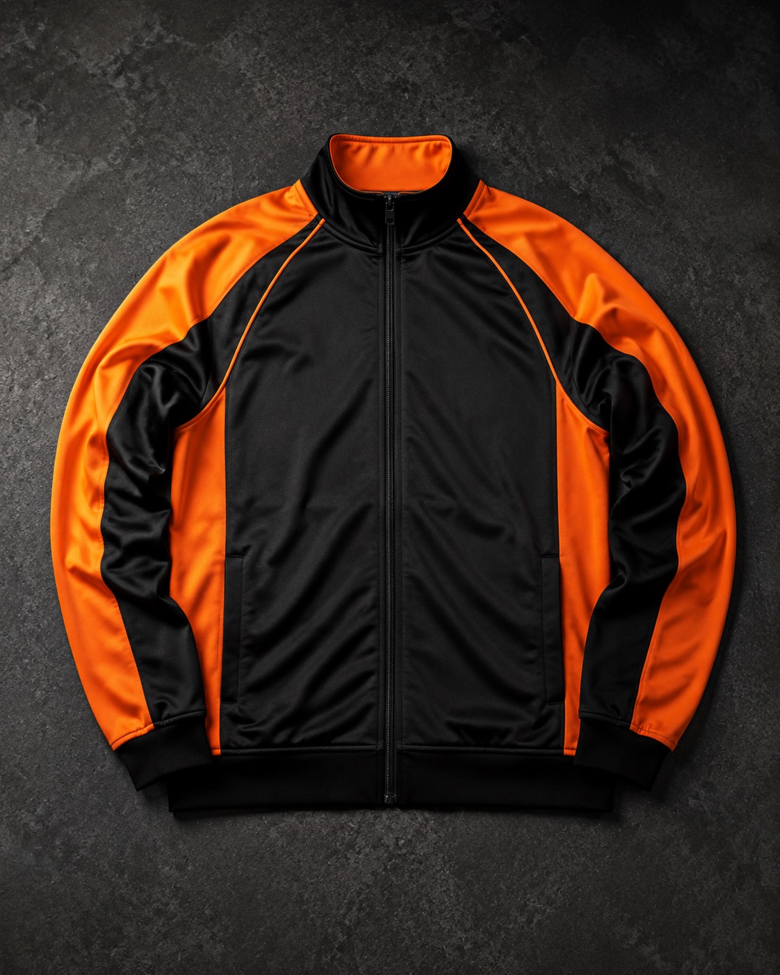 Volleyball warm-up jacket with contrast piping, flat lay